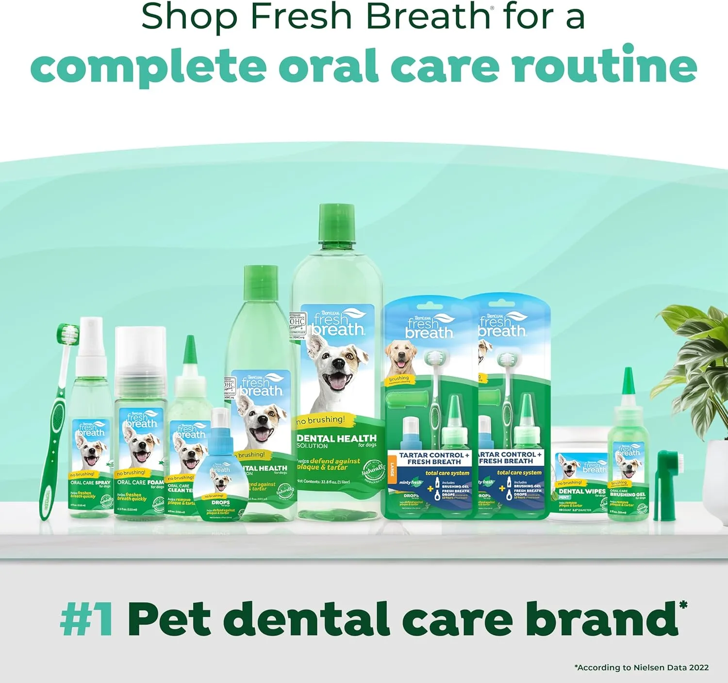 TropiClean Fresh Breath Water Additive for Puppies | Breath Freshener and Teeth Cleaning Solution | No Toothpaste or Toothbrush Required | 16oz.