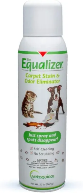 Vetoquinol Equalizer Pet Carpet Cleaner, Stain Remover & Odor Eliminator, Carpet Spot Cleaner, 20oz