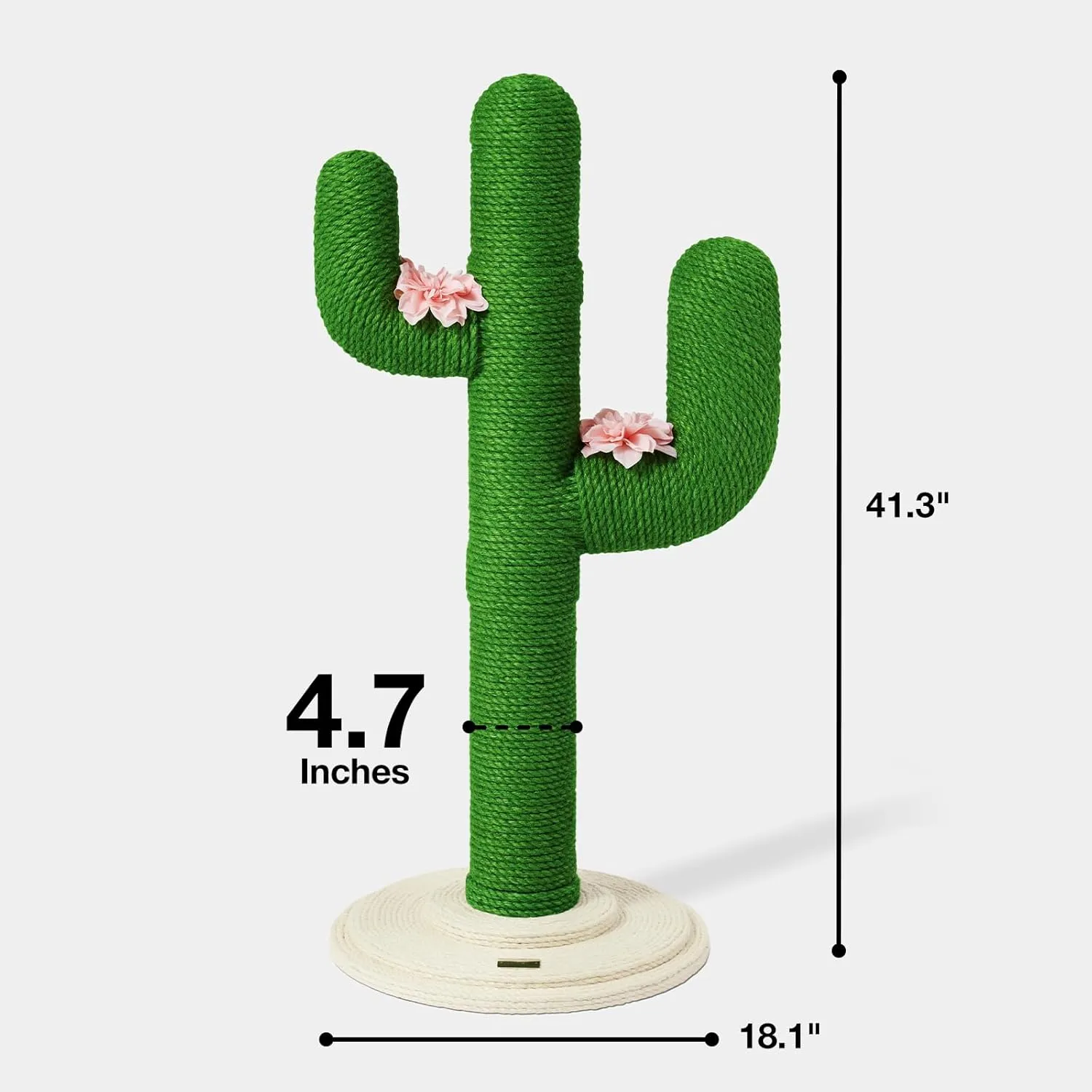 VETRESKA Cat Scratching Post, Cactus Scratch Posts for Indoor Adult Cats Kittens, 41.3 Inches Large Sisal Cat Scratcher, Extra Large Sisal Cat Scratcher, Durable Cat Scratch Tree for Active Cats