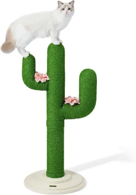 VETRESKA Cat Scratching Post, Cactus Scratch Posts for Indoor Adult Cats Kittens, 41.3 Inches Large Sisal Cat Scratcher, Extra Large Sisal Cat Scratcher, Durable Cat Scratch Tree for Active Cats
