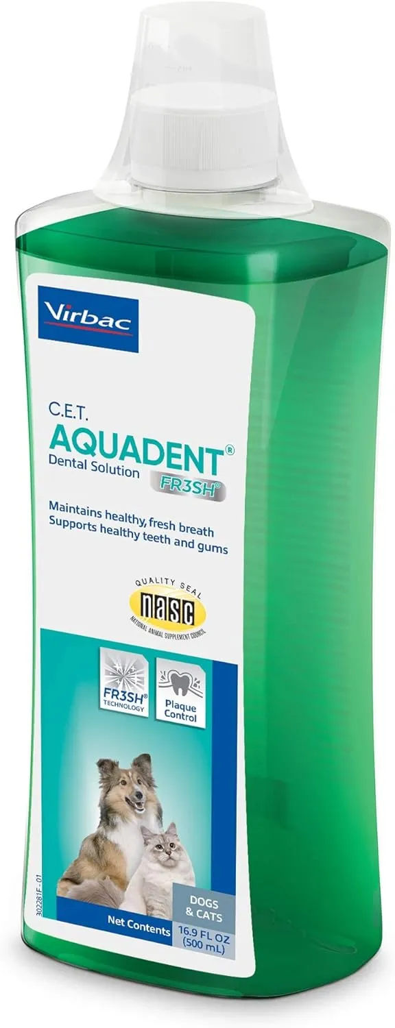 Virbac C.E.T. Aquadent Dental Solution for Dogs and Cats (500 ml)