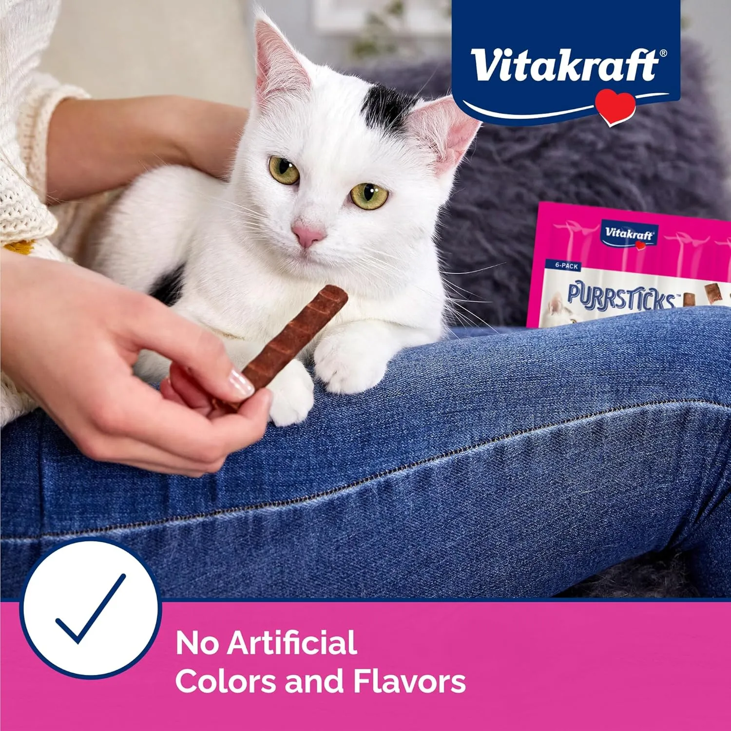 Vitakraft PurrSticks Cat Treat, Chicken with Salmon, Multi Pack of 4