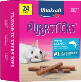 Vitakraft PurrSticks Cat Treat, Chicken with Salmon, Multi Pack of 4