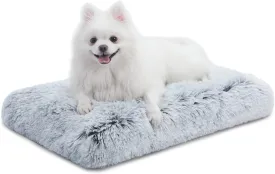 Washable Dog Bed Medium Size Dog with Removable Cover, Super Soft Waterproof Dog Crate Bed with Non-Slip Bottom, Fluffy Pet Bed 2921 Inch, Grey