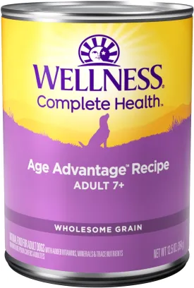 Wellness Complete Health Natural Wet Canned Dog Food, Age Advantage Chicken & Sweet Potato, 12.5-Ounce Can (Pack of 12)