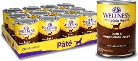 Wellness Complete Health Natural Wet Canned Dog Food, Duck & Sweet Potato, 12.5-Ounce Can (Pack of 12)