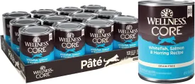 Wellness CORE Natural Wet Grain Free Canned Dog Food, Whitefish, Salmon & Herring, 12.5-Ounce Can (Pack of 12)