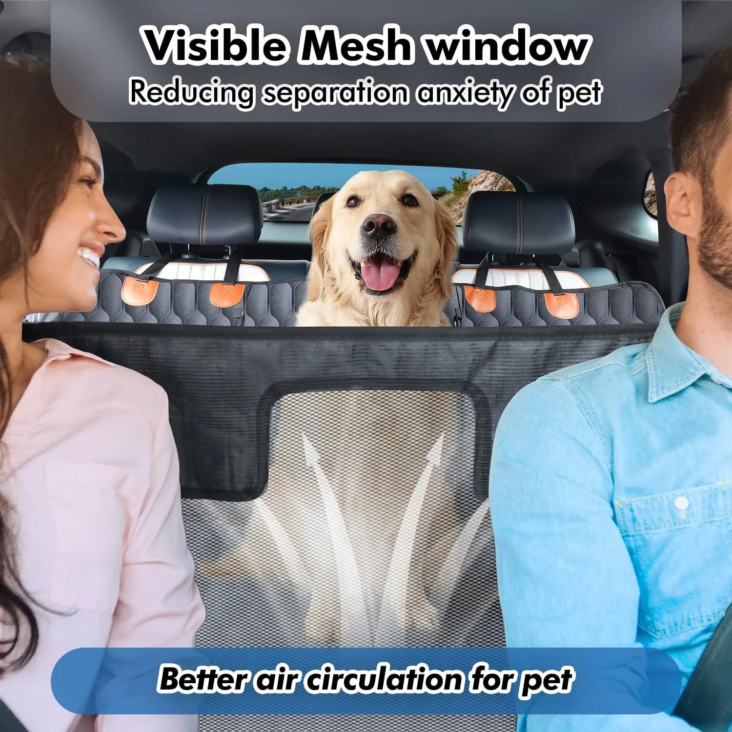 XL 3-in-1 Convertible PU Leather Dog Car Seat Extender & Booster Seat  400lb Capacity, Waterproof, Hard Bottom, Scratch-Proof Hammock for Cars & SUVs