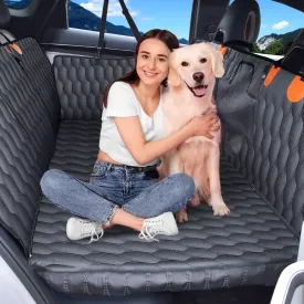 XL 3-in-1 Convertible PU Leather Dog Car Seat Extender & Booster Seat  400lb Capacity, Waterproof, Hard Bottom, Scratch-Proof Hammock for Cars & SUVs