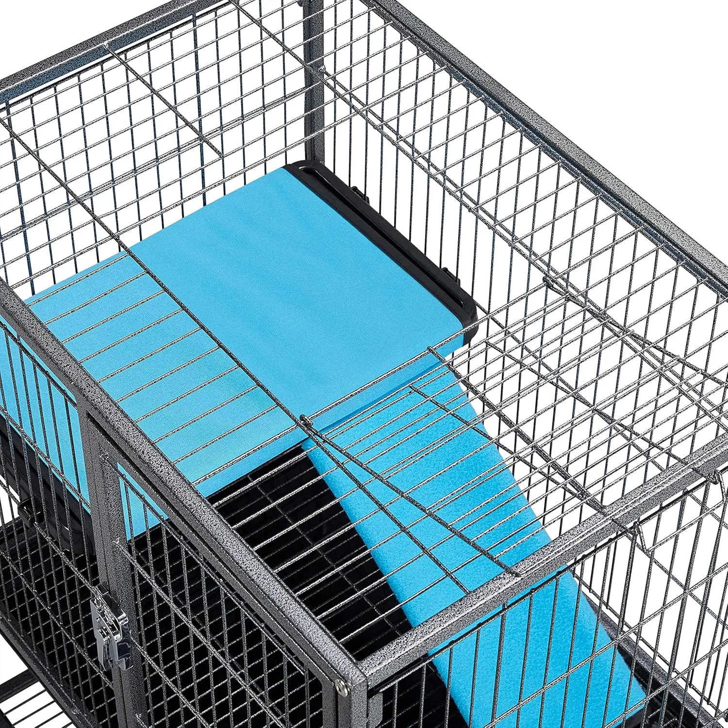 Yaheetech Metal 34'' Ferret Cage Critter Nation Cage Indoor for Adult Rats/Rabbits/Ferrets/Chinchillas 2-Tiers Small Animal Cage w/Removable TrayShelf, Black