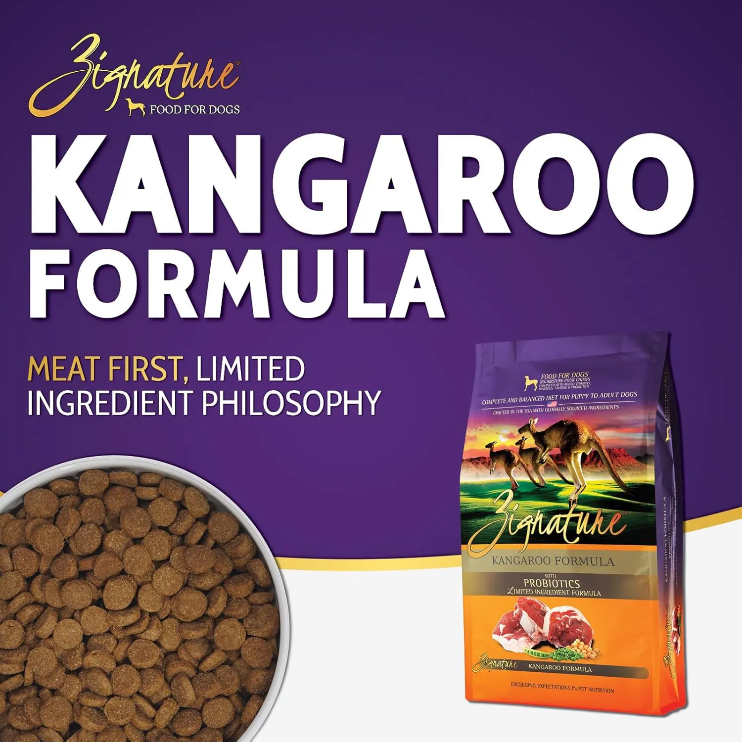 Zignature Dog Food, Kangaroo, 12.5 Pounds