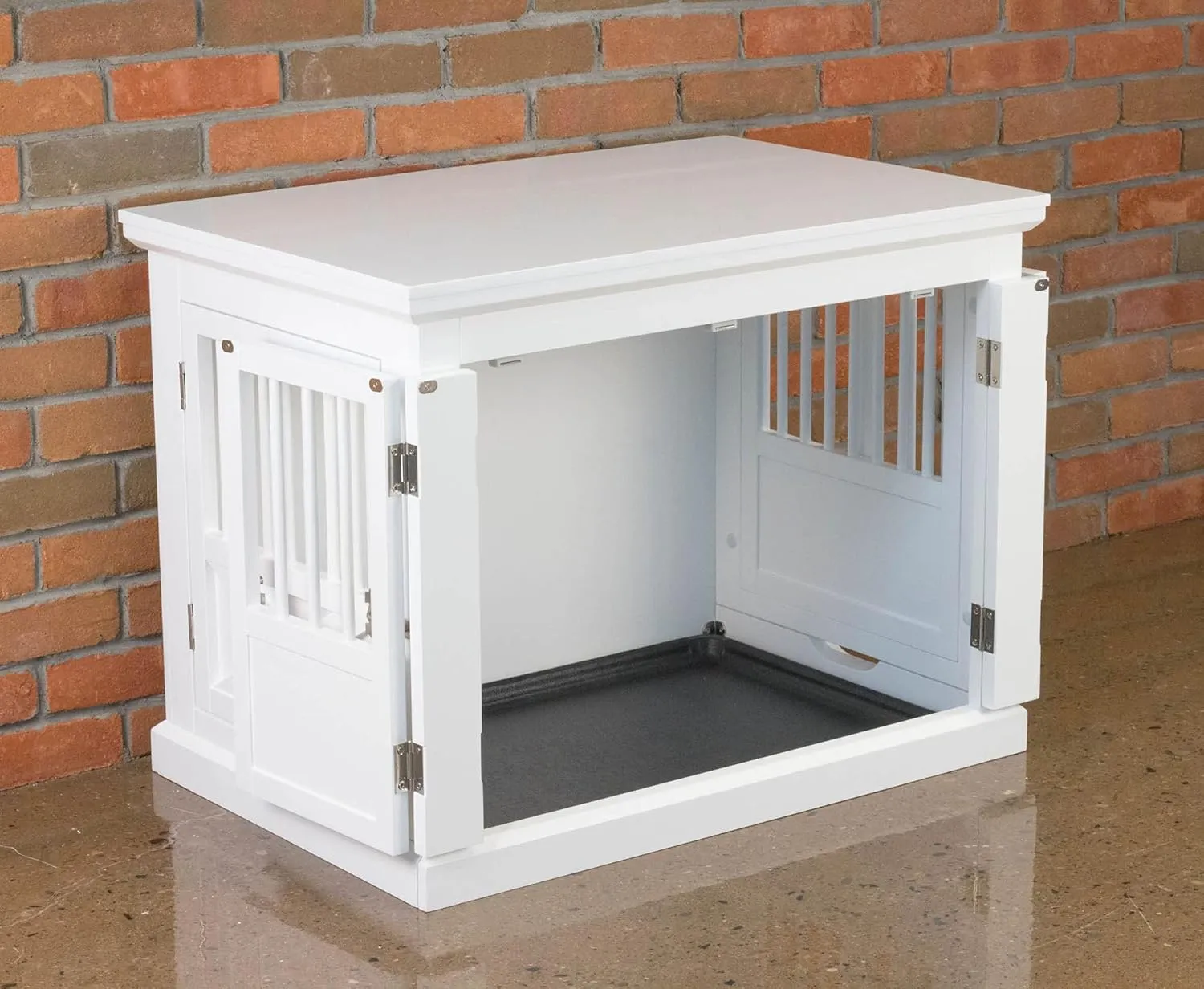 zoovilla Merry Products Triple Door Medium Dog Crate, Color White
